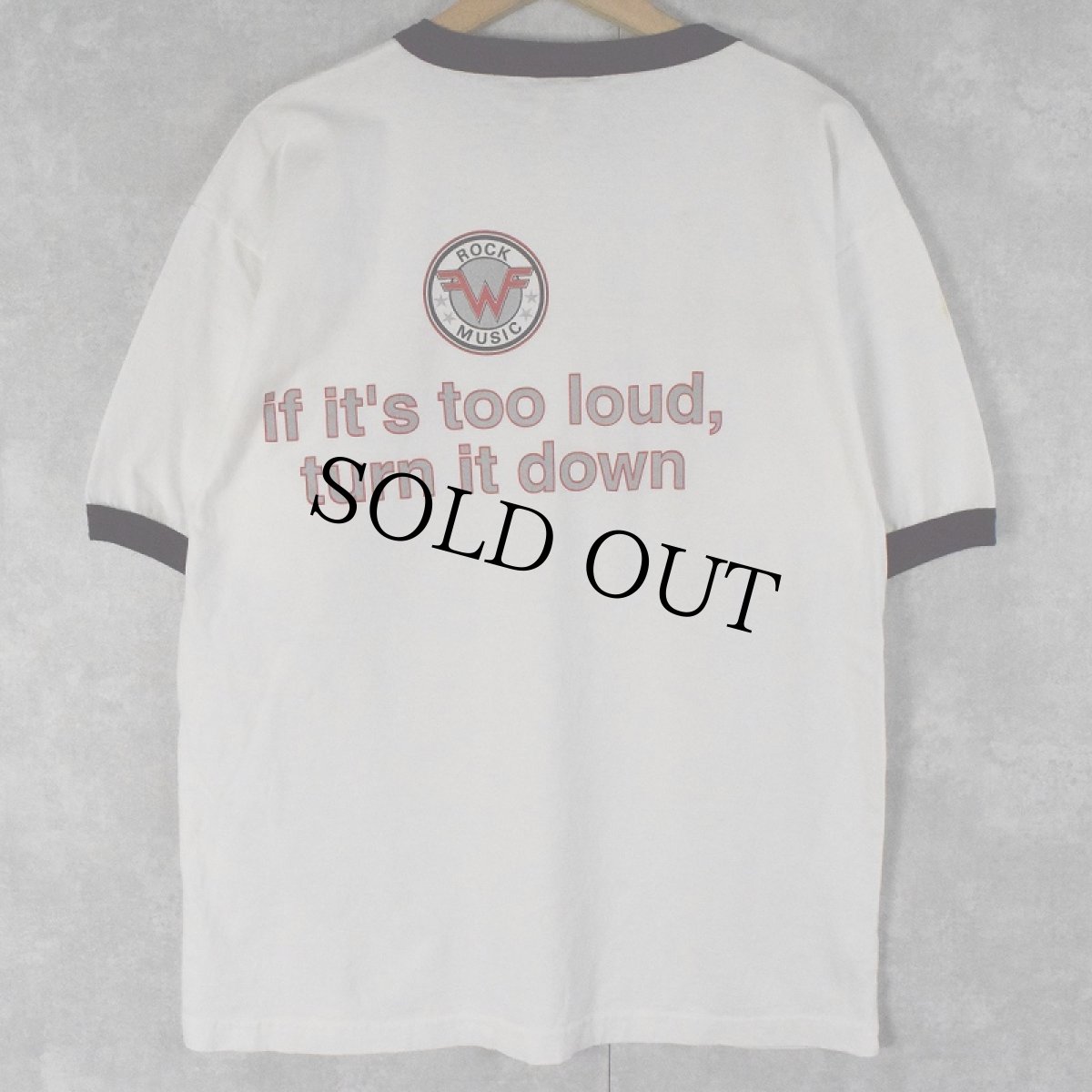 画像2: 90's Weezer USA製 "if it's too loud, turn it down" オルタナロックバンド リンガーTシャツ L (2)