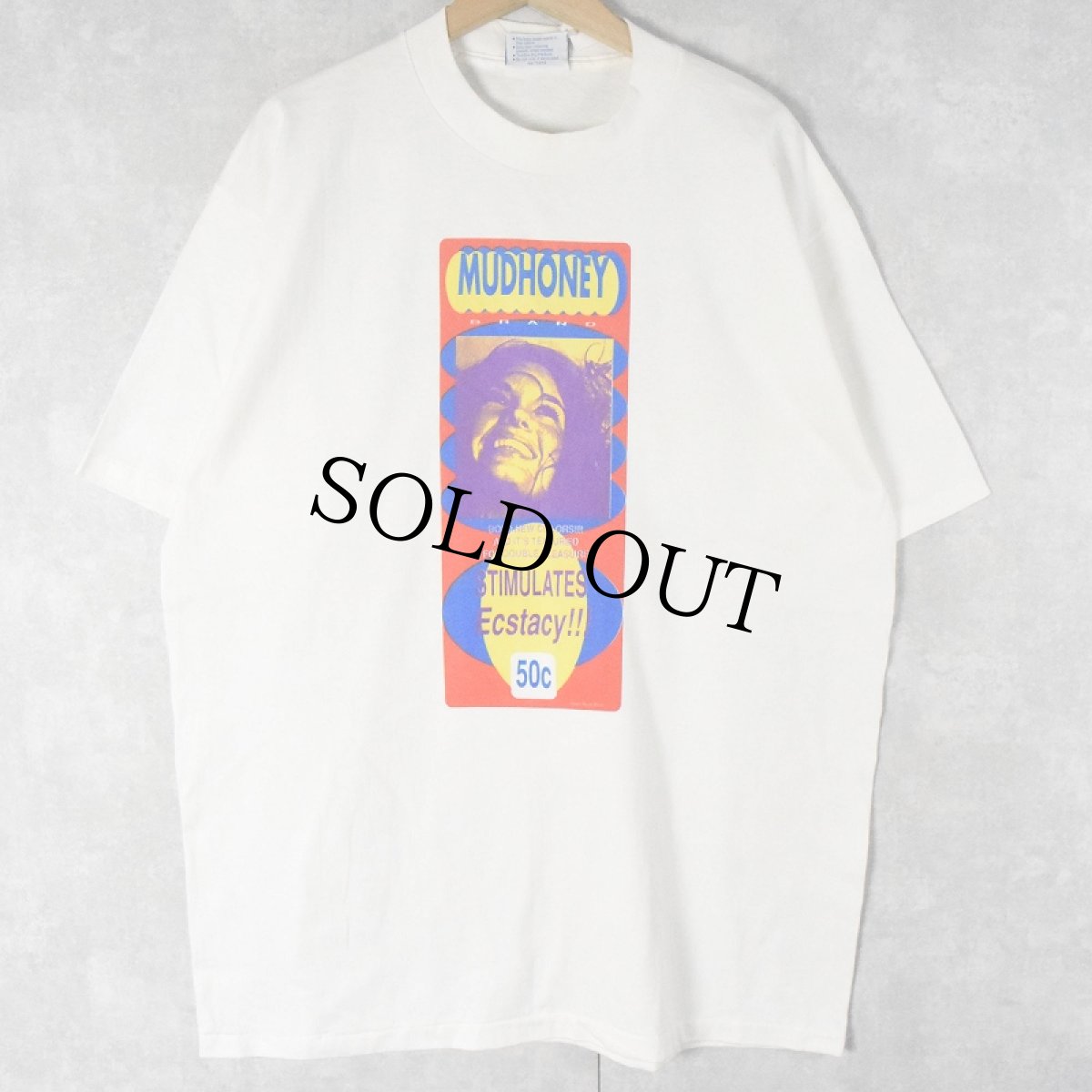 画像2: 90's Mudhoney USA製 "STIMULATES Ecstacy!!" ロックバンドプリントTシャツ DEADSTOCK XL (2)