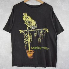 画像1: 90's MINISTRY PUSHEAD "SCARECROW" ロックバンドプリントTシャツ BLACK (1)