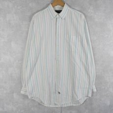 画像1: 80's〜90's POLO COUNTRY Ralph Lauren マルチストライプ柄 コットンシャツ L (1)