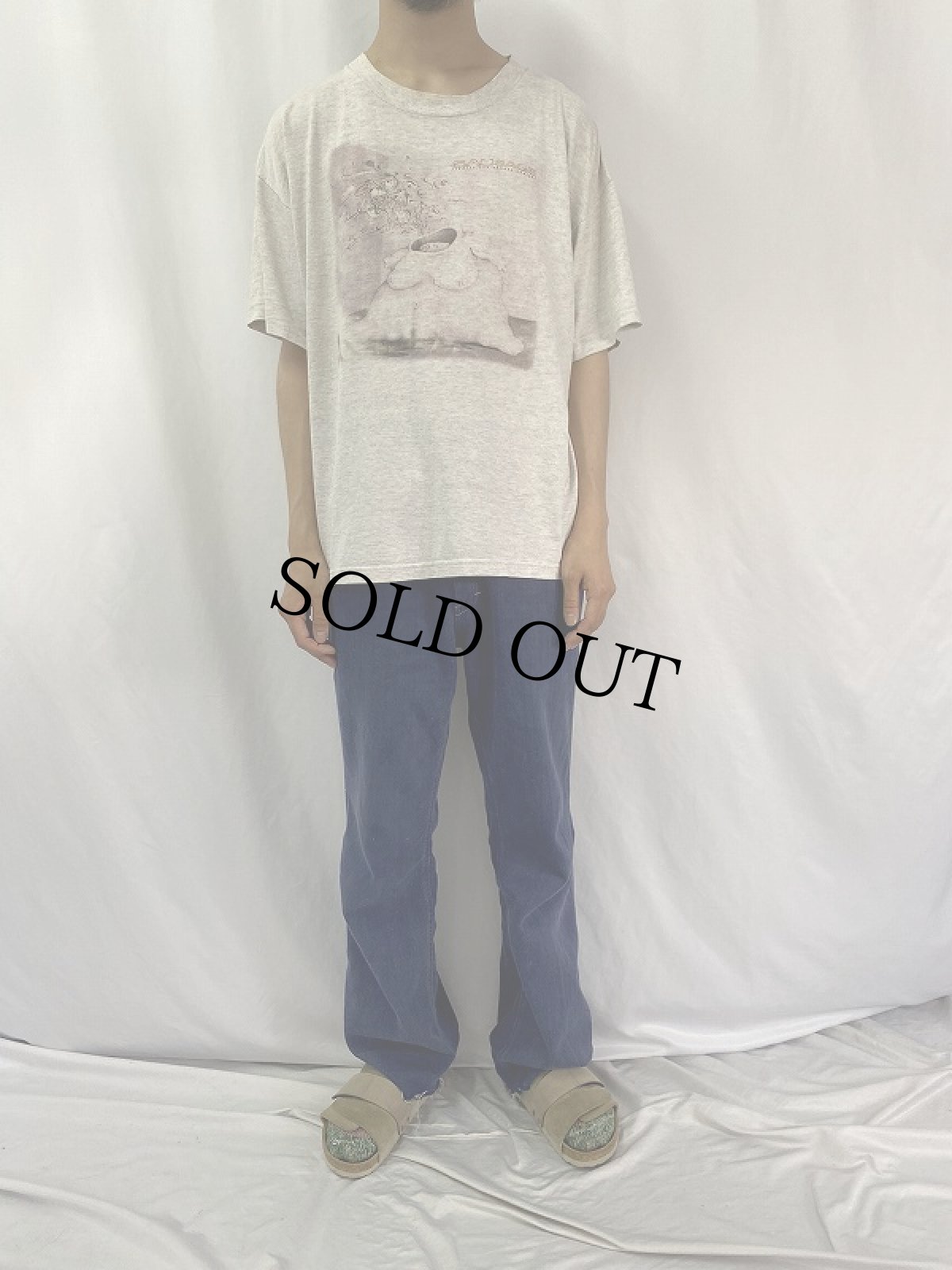 画像2: 90's SAUSAGE USA製 "riddles are ahound tonight" オルタナティブロックバンドプリントTシャツ XL (2)