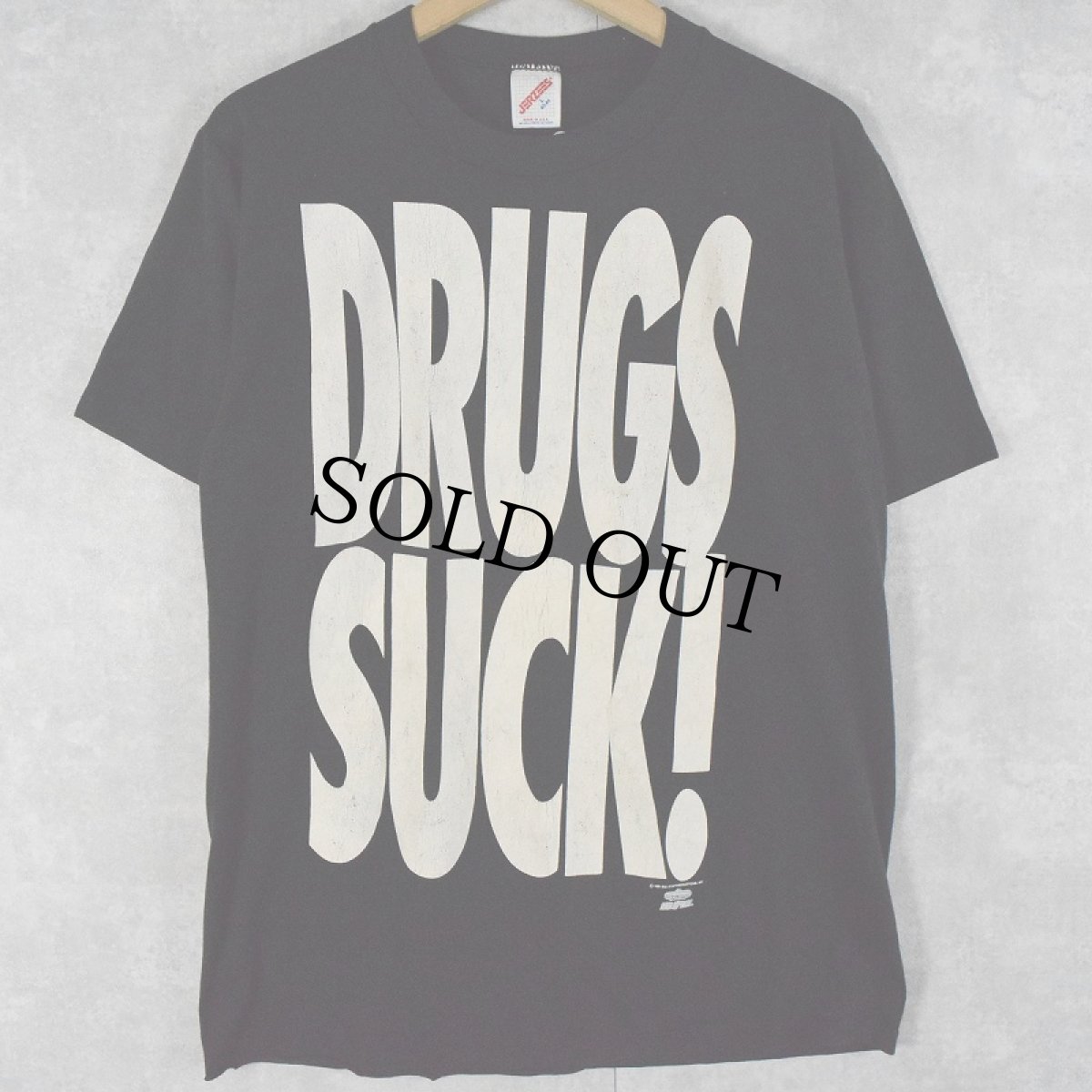 画像1: 90's USA製 New Kids On The Block "DRUGS SUCK!" バンドTシャツ L (1)
