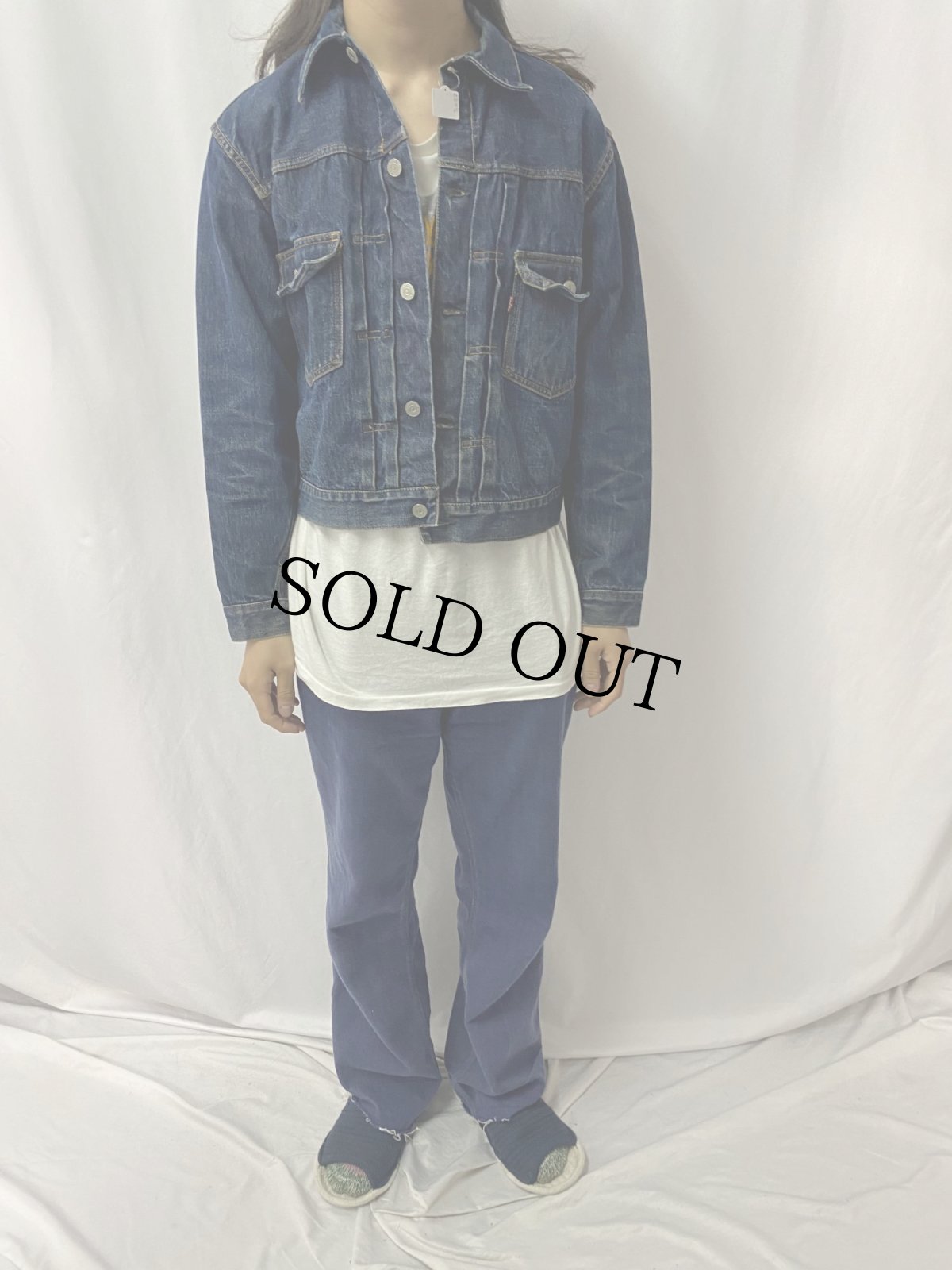 画像3: 50's LEVI'S 507XX 革パッチ "ハギ付き ビーフジャーキー" 2nd デニムジャケット (3)