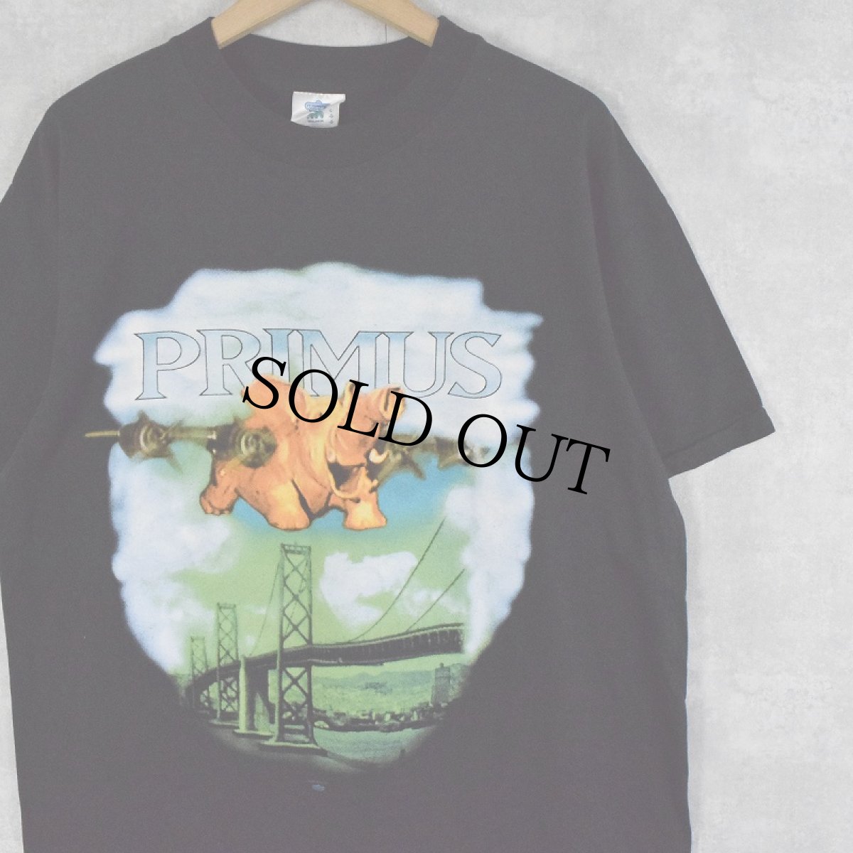 画像1: 90's PRIMUS USA製 "SOUTHBOUND PACHYDERM TOUR" オルタナティヴロックバンドプリントTシャツ BLACK XL (1)