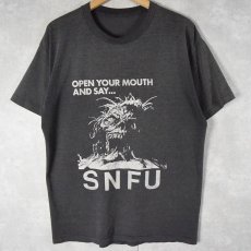 画像2: 90's SNFU ハードコアパンクロックバンドイラストプリントTシャツ BLACK (2)
