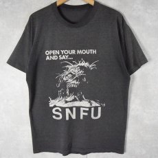 画像2: 【SALE】 90's SNFU ハードコアパンクロックバンドイラストプリントTシャツ BLACK (2)