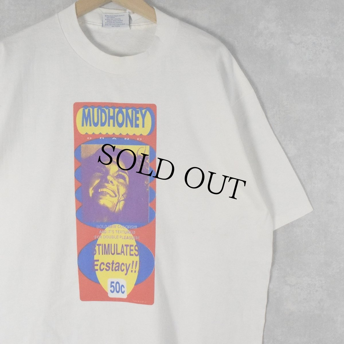 画像1: 90's Mudhoney USA製 "STIMULATES Ecstacy!!" ロックバンドプリントTシャツ DEADSTOCK XL (1)
