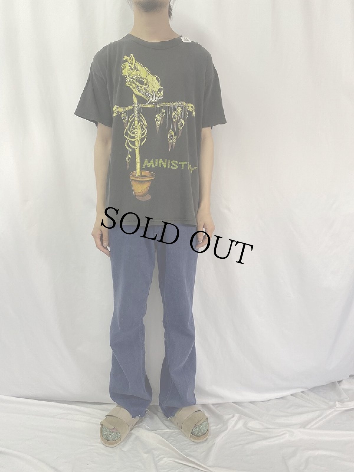 画像2: 90's MINISTRY PUSHEAD "SCARECROW" ロックバンドプリントTシャツ BLACK (2)