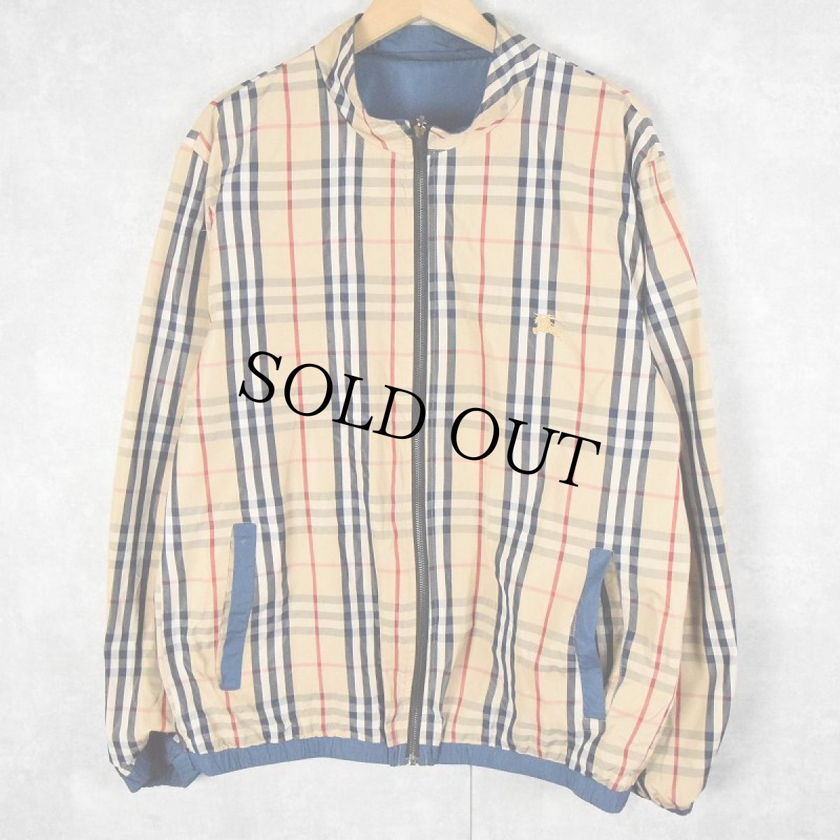 画像2: BURBERRY ロゴ刺繍 リバーシブル ナイロンジャケット XXXL (2)