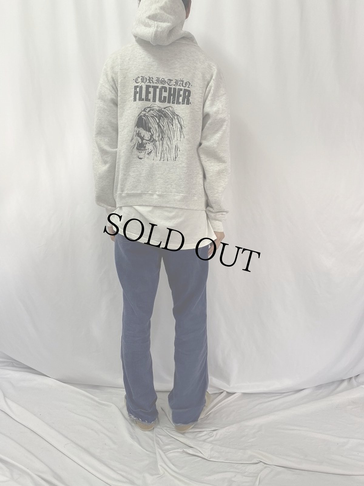 画像5: 90's Christian Fletcher USA製 プリントスウェットフーディー L (5)