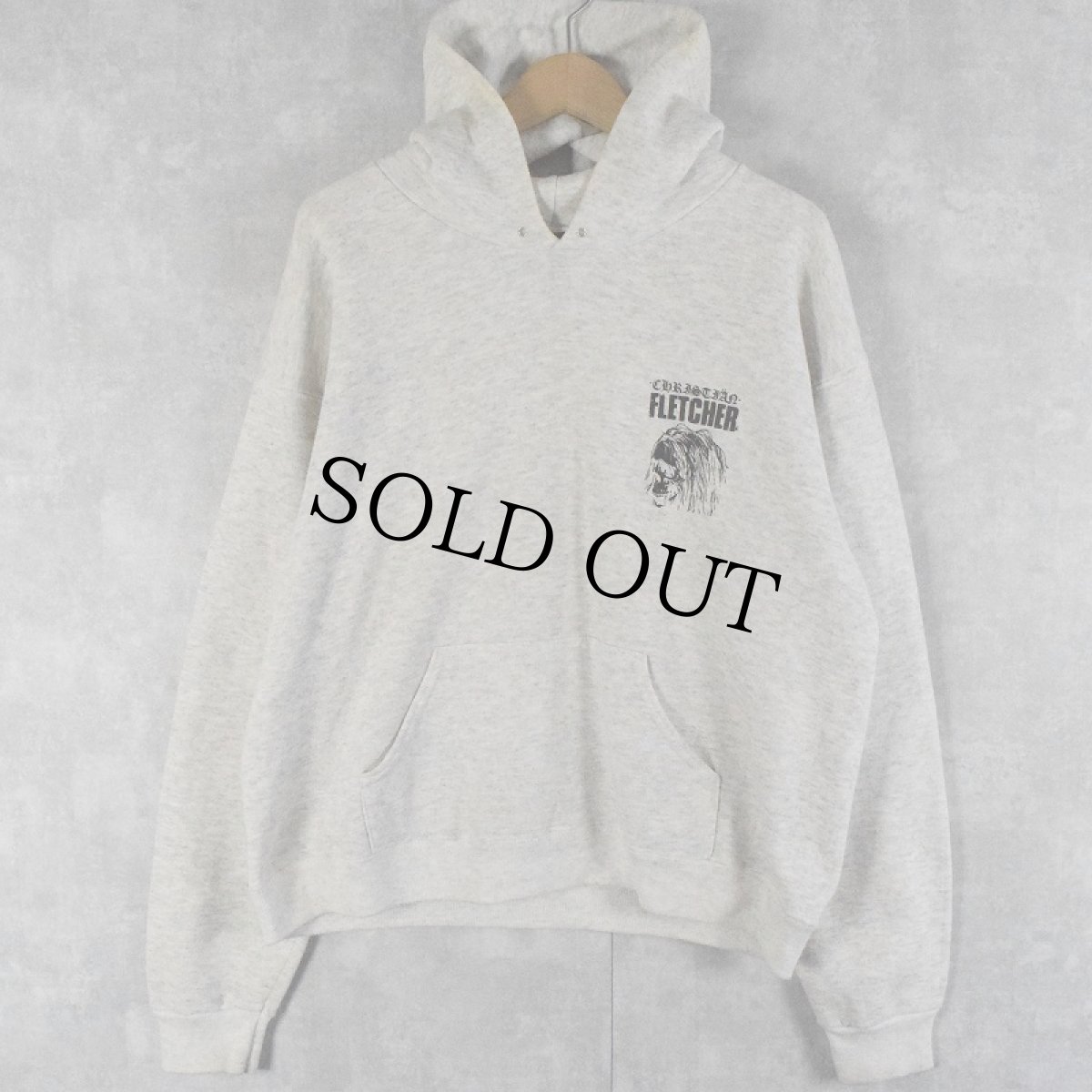 画像2: 90's Christian Fletcher USA製 プリントスウェットフーディー L (2)