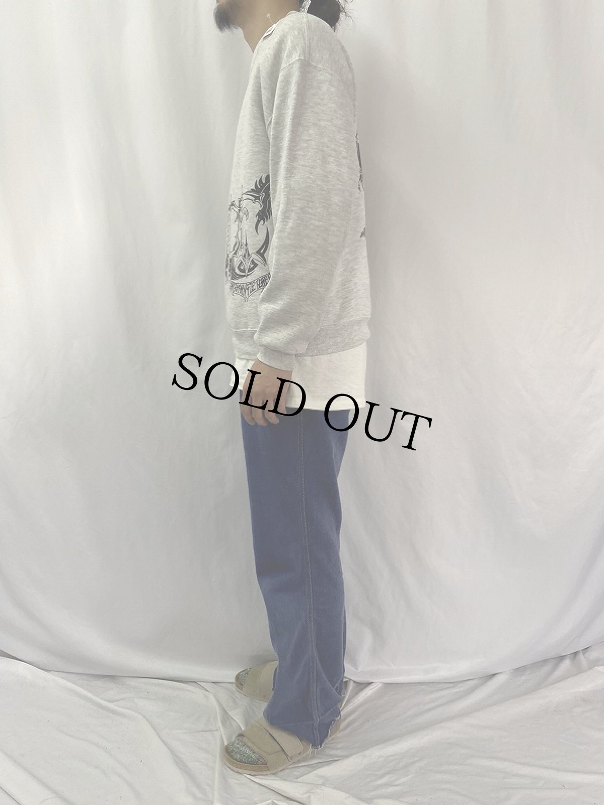 画像3: 90's Christian Fletcher USA製 プリントスウェット M (3)