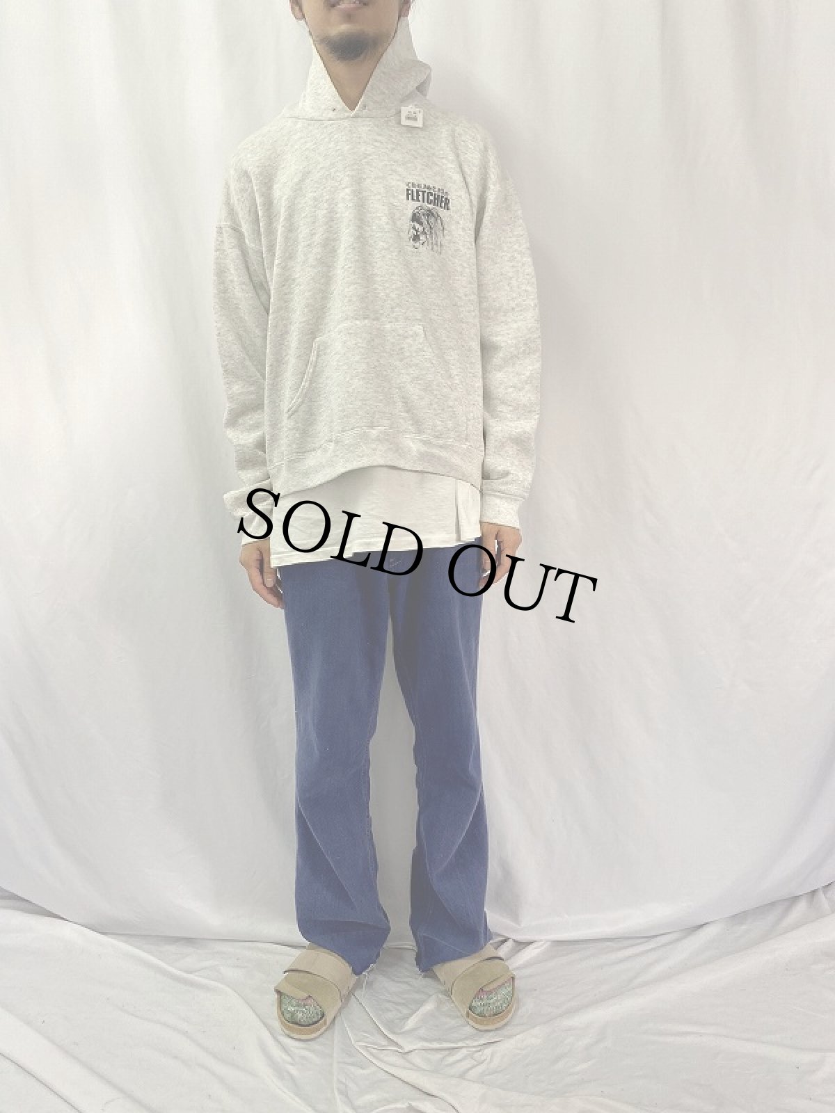 画像3: 90's Christian Fletcher USA製 プリントスウェットフーディー L (3)