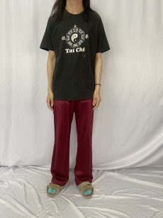 画像2: 90's USA製 "太極拳" 陰陽プリントTシャツ L (2)