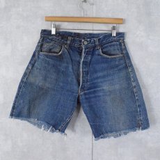 画像1: 60's LEVI'S 501 BIGE カットオフデニムショーツ W32 (1)