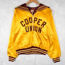 画像1: 50's FELCO Athletic Wear "COOPER UNION" ハーフジップ サテンスタジャン size44 (1)