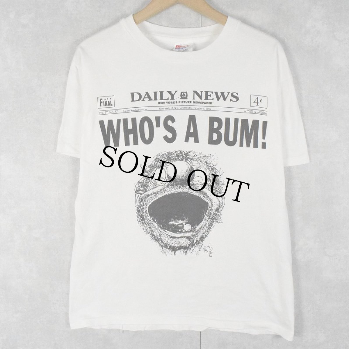 画像1: 90's Brooklyn Dodgers "WHO'S A BUM!" MLBチームキャラクターTシャツ M (1)