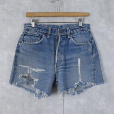 画像1: 50's LEVI'S 501XX 紙パッチ ギャラ入り カットオフデニムショーツ W32 (1)