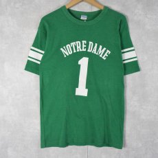 画像1: 70's Champion USA製 バータグ "NOTRE DAME 1" プリントTシャツ L (1)