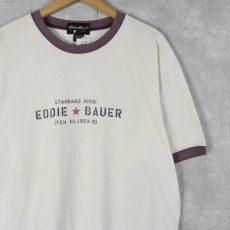 画像1: Eddie Bauer プリントリンガーTシャツ L (1)