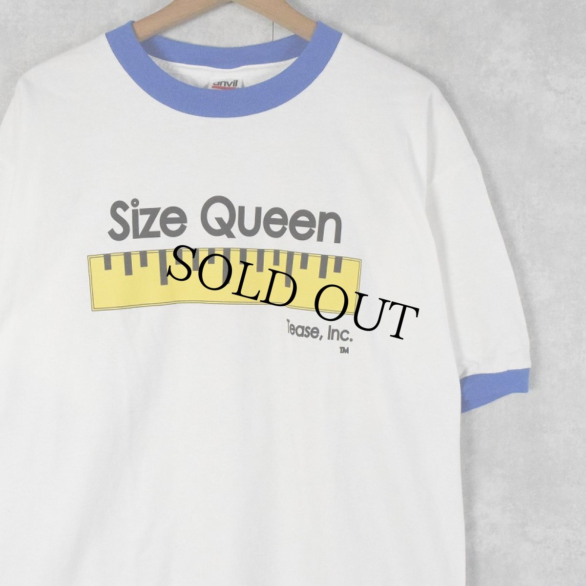 画像1: "Size Queen" プリントリンガーTシャツ L (1)