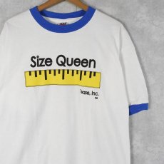 画像1: "Size Queen" プリントリンガーTシャツ L (1)