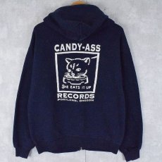 画像1: CANDY-ASS RECORDS レコードレーベルスウェットフーディー NAVY (1)