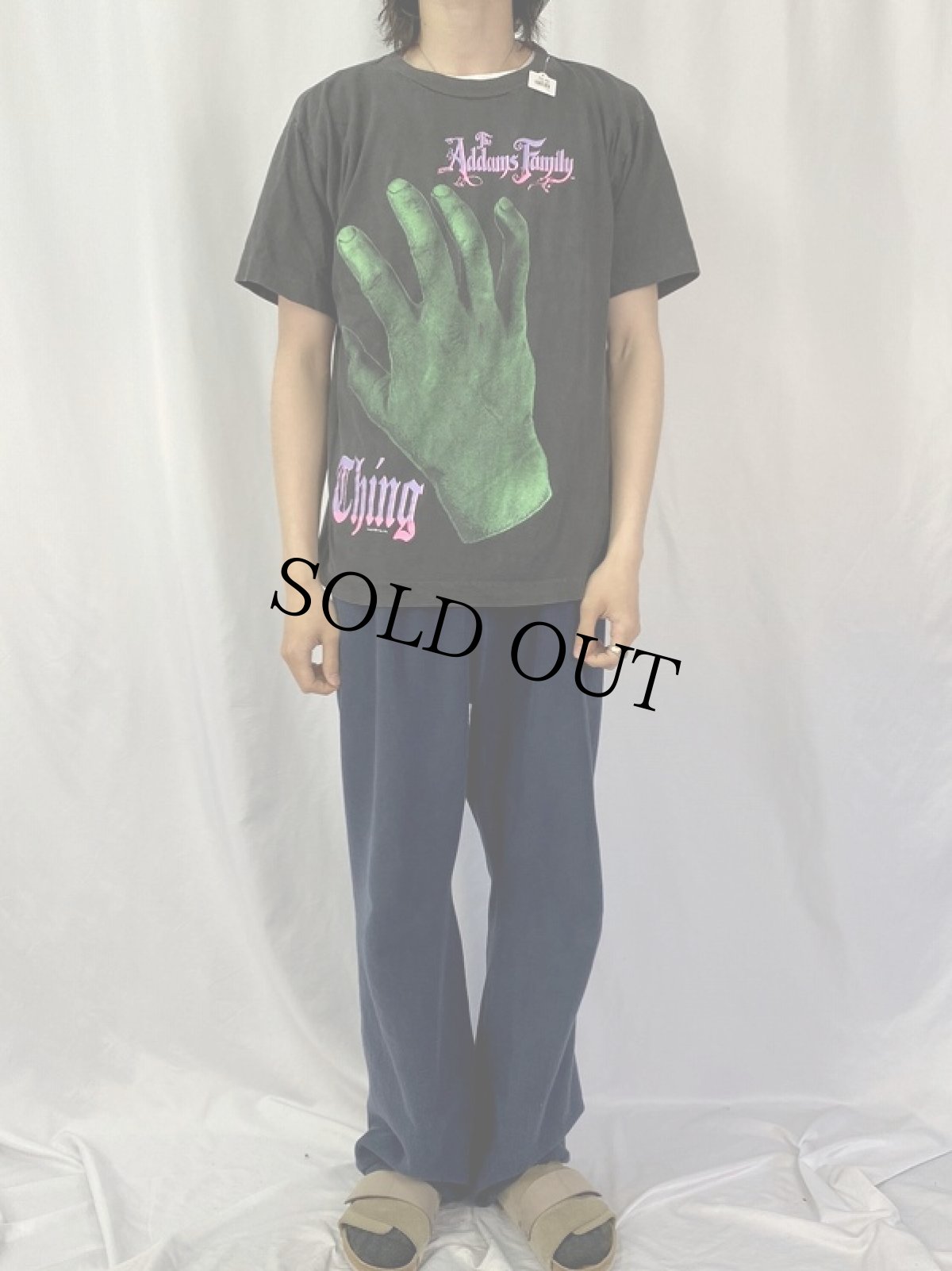 画像2: 90's The Addams Family コメディー映画プリントTシャツ BLACK L (2)