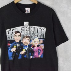 画像1: 90's MTV "CELEBRITY DEATH MATCH" キャラクタープリントTシャツ BLACK L (1)
