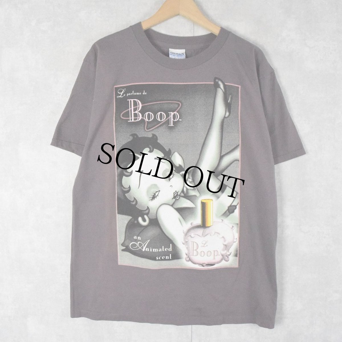 画像1: 90's Betty Boop USA製 "Le parfume de Boop" パロディTシャツ L (1)