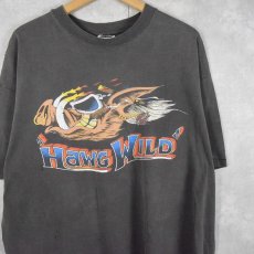 画像1: 90's HARLEY-DAVIDSON USA製 "Hawg Wild" プリントTシャツ BLACK XXL (1)