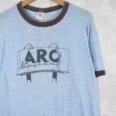 画像1: 80's "A.R.C." USA製 リンガーTシャツ XL (1)