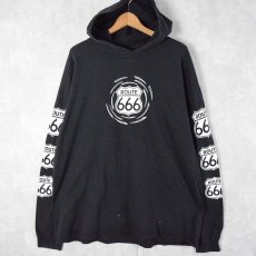 画像1: 【SALE】 ARCHAIC SMILE USA製 "ROUT 666" プリントTパーカー (1)