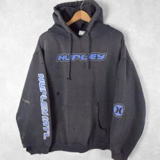 画像1: HURLEY ロゴプリント スウェットフーディー M (1)