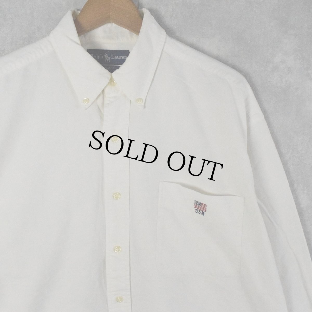 画像1: POLO Ralph Lauren "BLAKE" 刺繍入り コットンボタンダウンシャツ L (1)