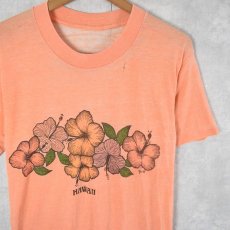 画像1: 80's "HAWAII" ハイビスカスプリントTシャツ (1)