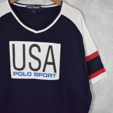 画像1: 90's POLO SPORT Ralph Lauren パッチ付きTシャツ XL (1)