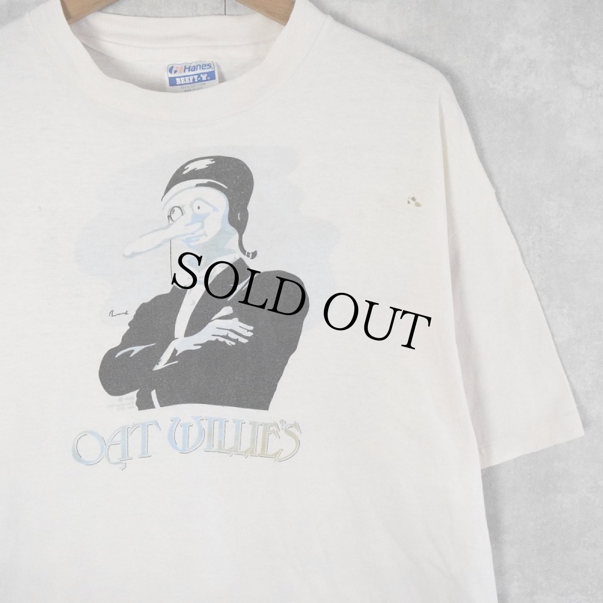 画像1: 90's Oat Willie's USA製 タバコショッププリントTシャツ XL (1)