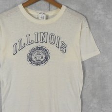 画像1: 50's E&W "ILLINOIS" 染み込みプリントTシャツ M (1)