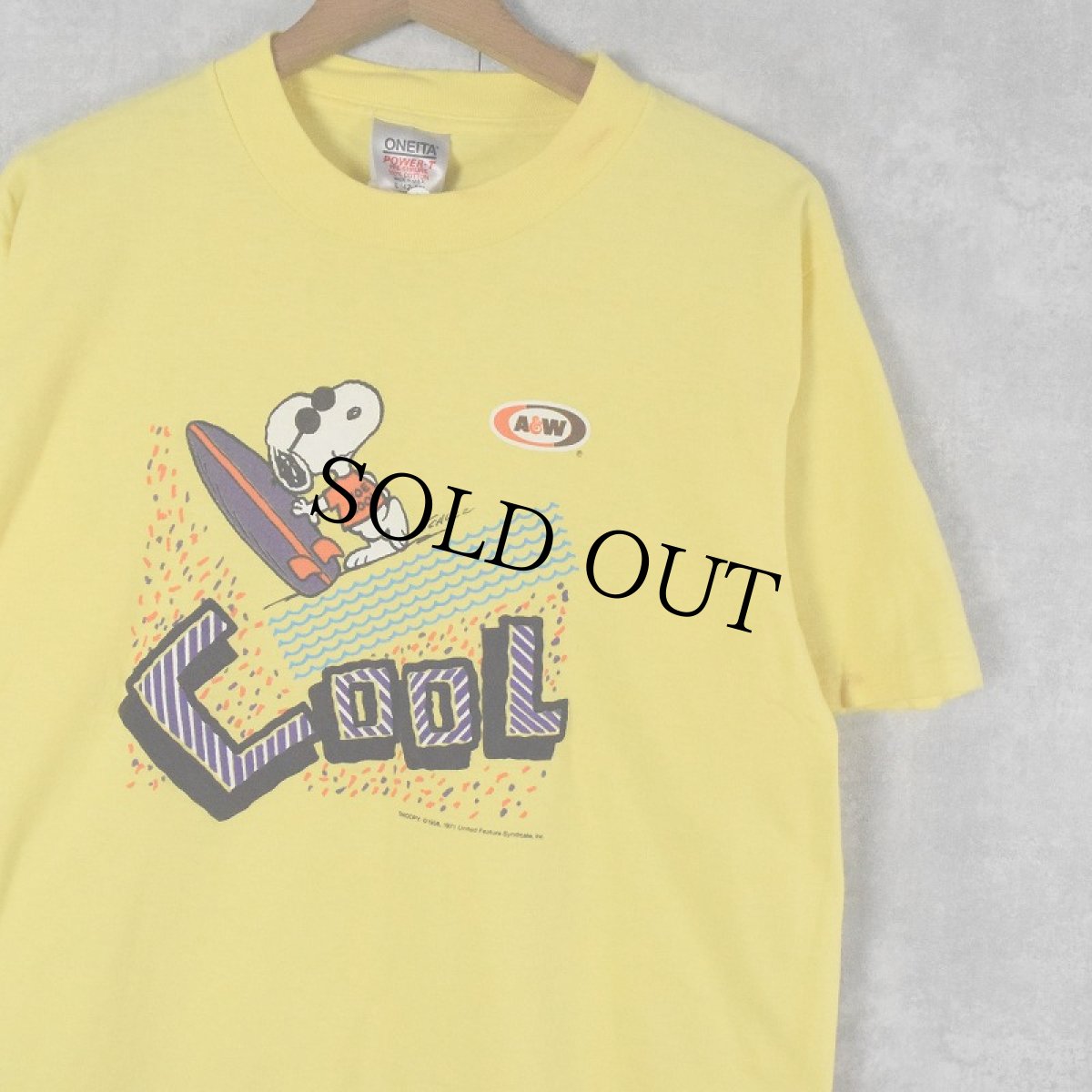 画像1: 90's SNOOPY USA製 "COOL" キャラクターTシャツ L (1)