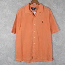 画像1: POLO Ralph Lauren "CURHAM CLASSIC FIT" リネン×コットン オープンカラーシャツ L (1)