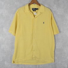 画像1: POLO Ralph Lauren "CURHAM CLASSIC FIT" リネン×コットン オープンカラーシャツ L (1)