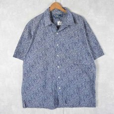 画像1: POLO Ralph Lauren "CALDWELL" 花柄 コットンオープンカラーシャツ L (1)