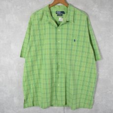 画像1: POLO Ralph Lauren "CALDWELL" チェック柄 コットンオープンカラーシャツ XXL (1)