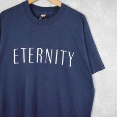 画像1: 90's USA製 "ETERNITY" プリントTシャツ NAVY XL (1)