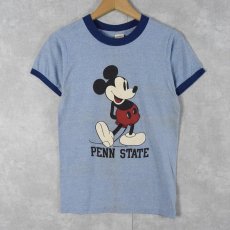 画像2: 80's Disney MICKEY MOUSE USA製 キャラクタープリントリンガーTシャツ S (2)