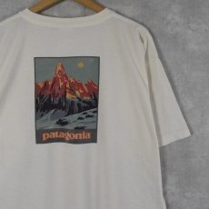 画像1: 90's Patagonia USA製 "フィッツロイ山脈" ロゴプリントTシャツ L (1)