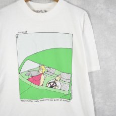 画像1: 90's USA製 シュールイラストプリントTシャツ XL (1)