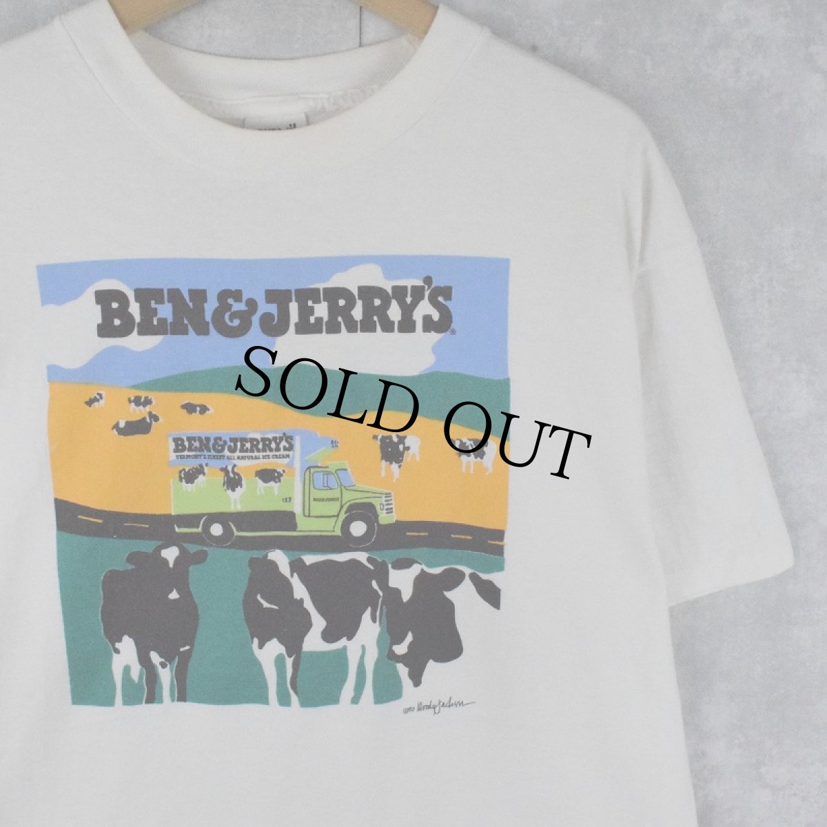 画像1: 90's BEN&JERRY'S USA製 企業プリントTシャツ XL (1)