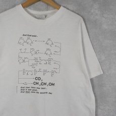 画像1: 80's USA製 "And God said..." 化学構造式プリントTシャツ XL (1)